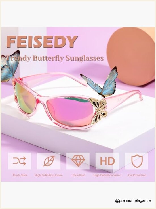 Trendy Polarized Butterfly Wrap Around Sunglasses UV400 Protection main image 6